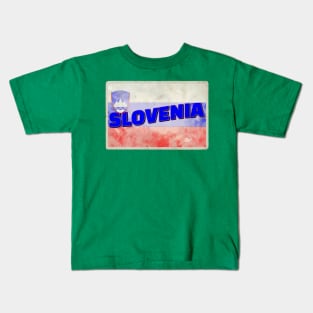 Slovenia Vintage style retro souvenir Kids T-Shirt